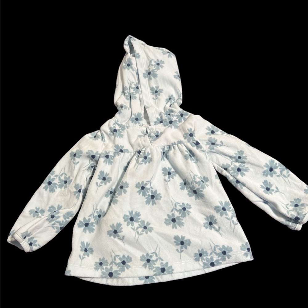 Toddler Floral Print Microfleece Cozie with hoodie.